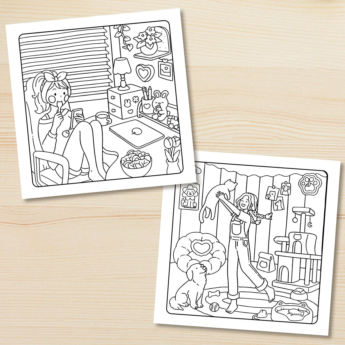 COZY HOME: Coloring Book Featuring Cute Cozy Daily Activities for Relaxation!