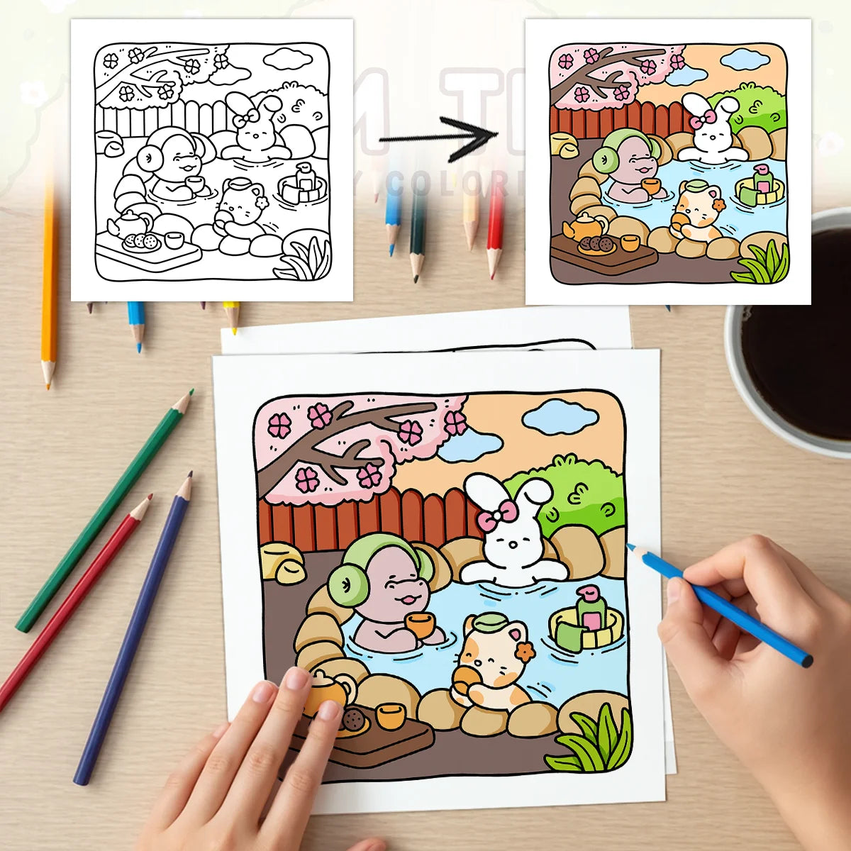 COZY HOME: Multiple Wonderful Kawaii Style Coloring Books Cute for Drawing!