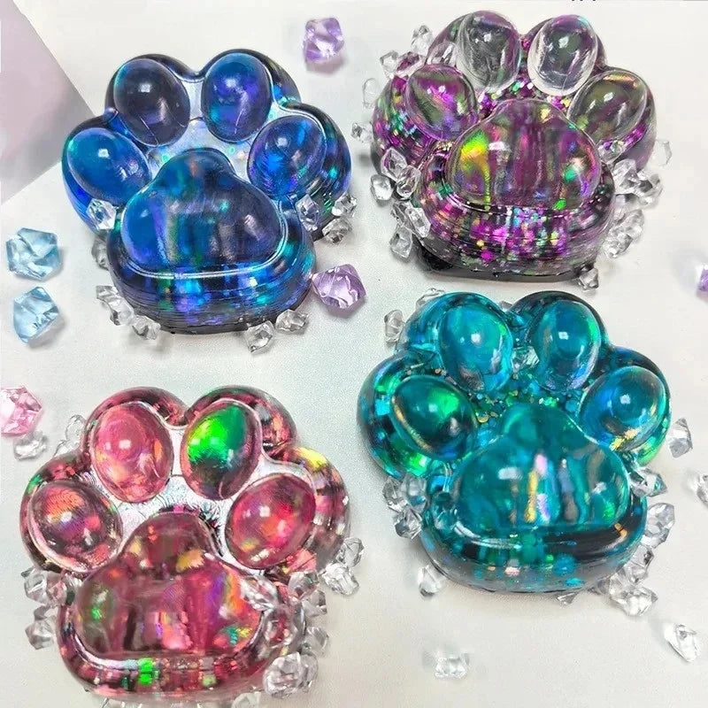 Glitter Taba Squishy Cat Paw Squeeze Toy!