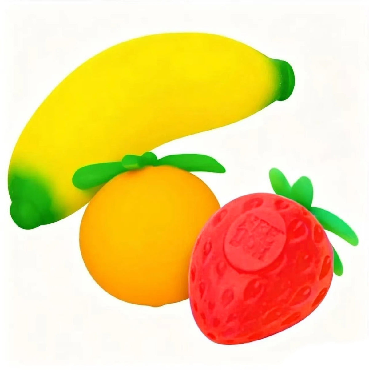 Fruit  NeeDoh Squishy Toys! Strawberry, Banana, Orange!