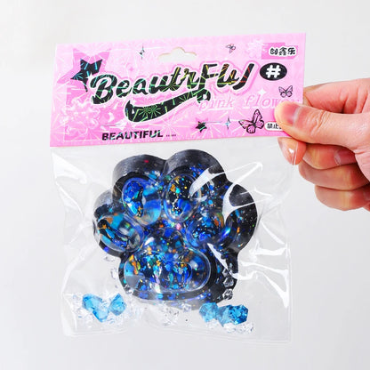 Glitter Taba Squishy Cat Paw Squeeze Toy!