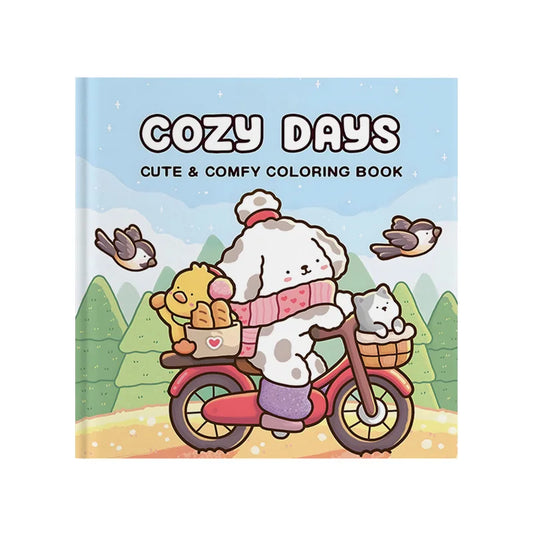 COZY DAYS: Daily Coloring Book Simple Lines For Stress Relief!