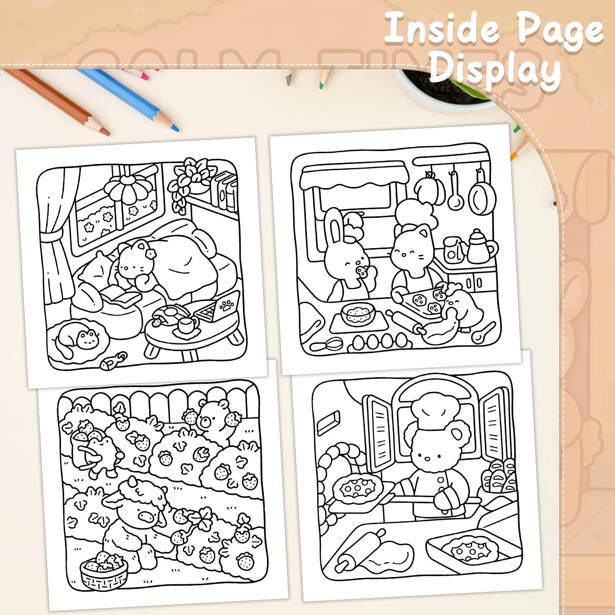 COZY HOME: Multiple Wonderful Kawaii Style Coloring Books Cute for Drawing!