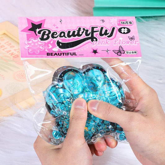 Glitter Taba Squishy Cat Paw Squeeze Toy!