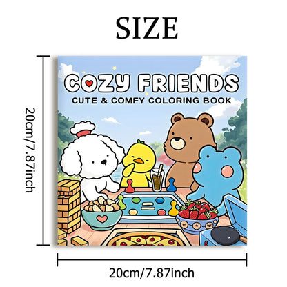 COZY FRIENDS: Coloring Book for Adults Featuring Cute Cozy Daily Activities for Relaxation (Cozy Spaces Coloring)