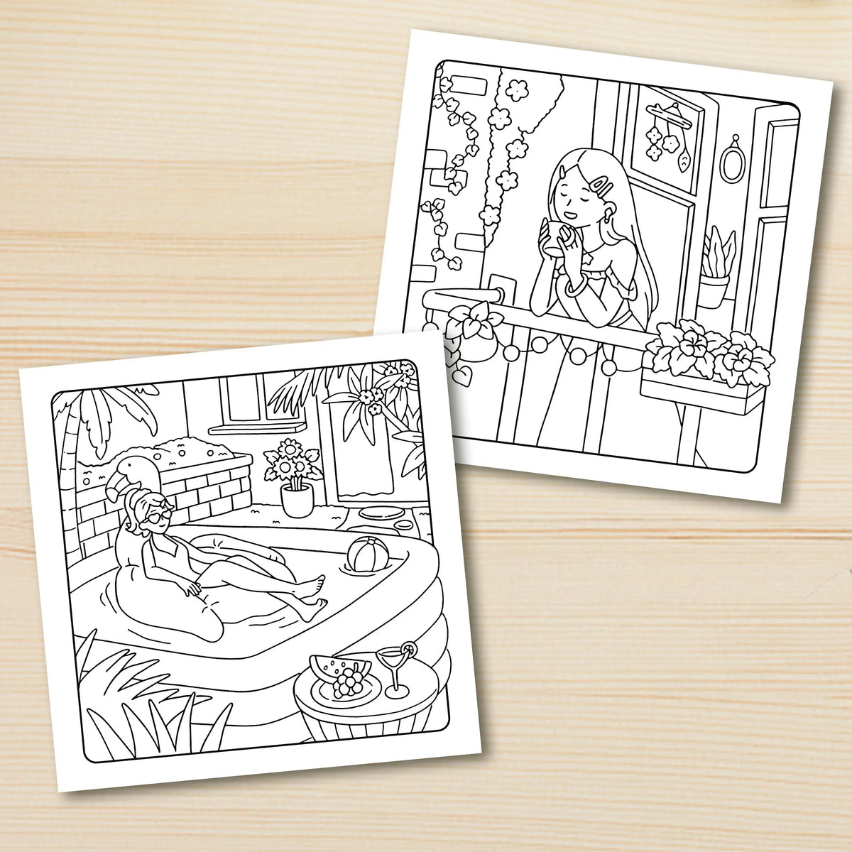 COZY HOME: Coloring Book Featuring Cute Cozy Daily Activities for Relaxation!