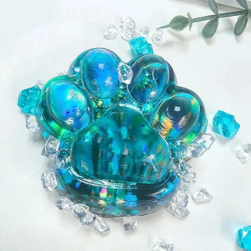 Glitter Taba Squishy Cat Paw Squeeze Toy!